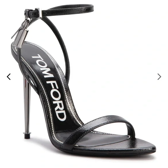 Tom Ford Shoes Tom Fordlock Coated Denim Stiletto Sandals
